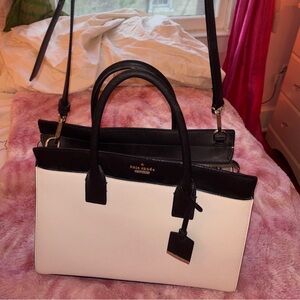 Large Black and white Kate Spade New York bag #KateSpade
